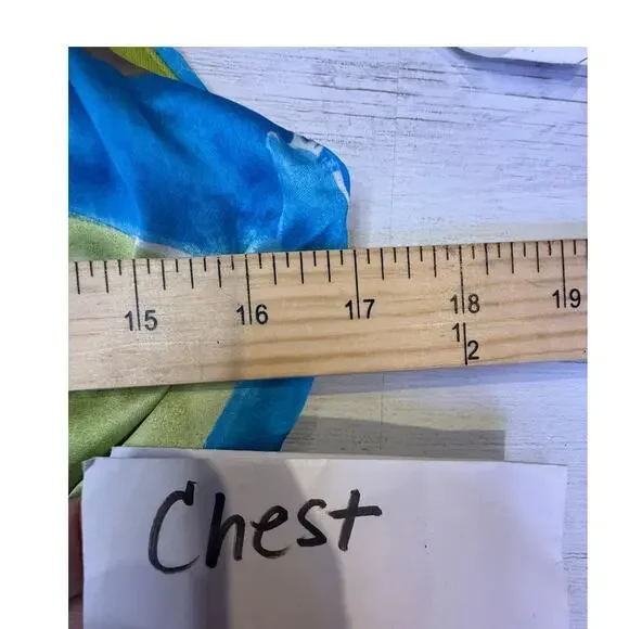 Nicole Miller small satin halter blue green watercolor maxi dress resort beachy - Picture 5 of 9